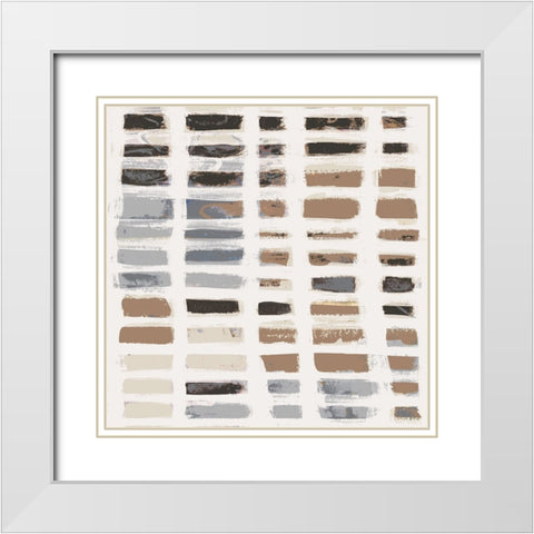 Neutral Peek I White Modern Wood Framed Art Print with Double Matting by Moore, Regina