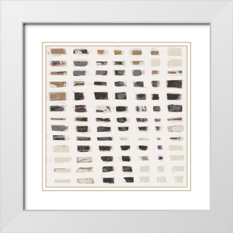 Neutral Peek II White Modern Wood Framed Art Print with Double Matting by Moore, Regina