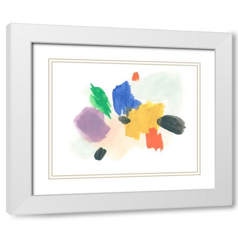 Primary Inkblot II White Modern Wood Framed Art Print with Double Matting by Vess, June Erica