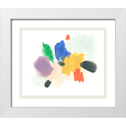 Primary Inkblot II White Modern Wood Framed Art Print with Double Matting by Vess, June Erica