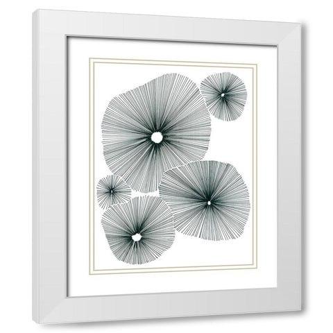 Bloom Spiral I White Modern Wood Framed Art Print with Double Matting by Vess, June Erica