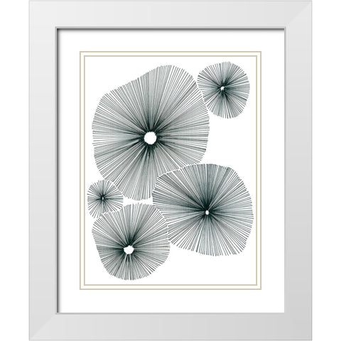 Bloom Spiral I White Modern Wood Framed Art Print with Double Matting by Vess, June Erica