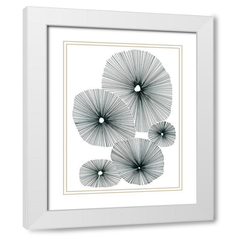 Bloom Spiral II White Modern Wood Framed Art Print with Double Matting by Vess, June Erica