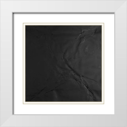 Onyx Square I White Modern Wood Framed Art Print with Double Matting by Willett, Michael