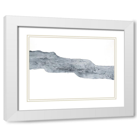 Indigo Streak II White Modern Wood Framed Art Print with Double Matting by Willett, Michael