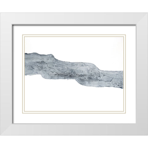 Indigo Streak II White Modern Wood Framed Art Print with Double Matting by Willett, Michael