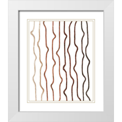 Jagged Flow II White Modern Wood Framed Art Print with Double Matting by Saunders, Alonzo