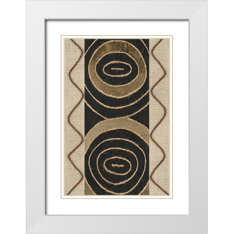 Tribal Linkage II White Modern Wood Framed Art Print with Double Matting by Saunders, Alonzo