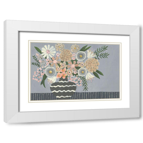 Venusta Flores I White Modern Wood Framed Art Print with Double Matting by Moore, Regina