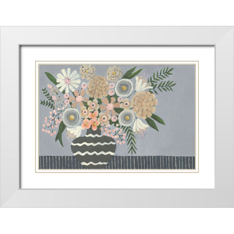 Venusta Flores I White Modern Wood Framed Art Print with Double Matting by Moore, Regina