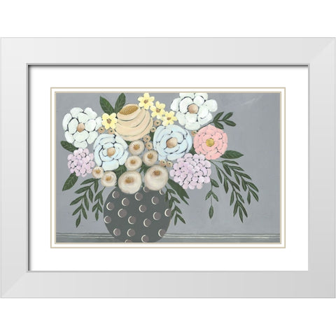 Venusta Flores II White Modern Wood Framed Art Print with Double Matting by Moore, Regina