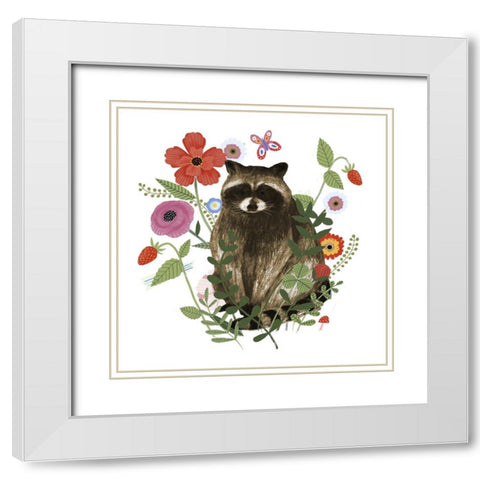 Spring Floral Critters III White Modern Wood Framed Art Print with Double Matting by Barnes, Victoria