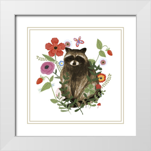 Spring Floral Critters III White Modern Wood Framed Art Print with Double Matting by Barnes, Victoria