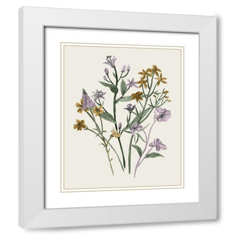 Honey Spring Wildflowers I White Modern Wood Framed Art Print with Double Matting by Wang, Melissa