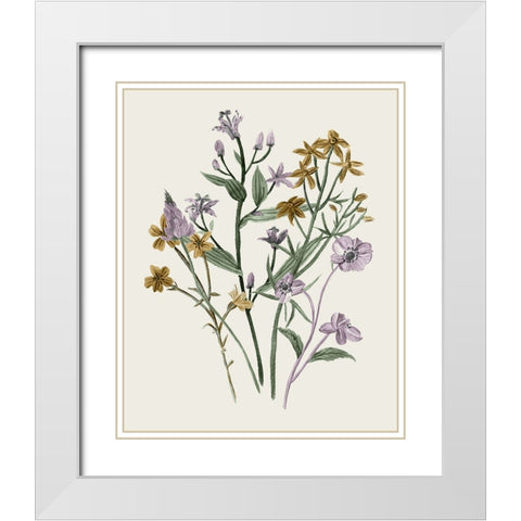 Honey Spring Wildflowers I White Modern Wood Framed Art Print with Double Matting by Wang, Melissa