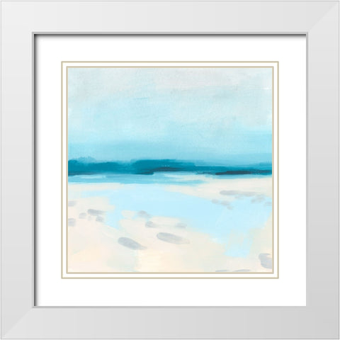 Sandbar Impression I White Modern Wood Framed Art Print with Double Matting by Vess, June Erica