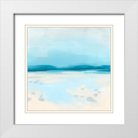 Sandbar Impression II White Modern Wood Framed Art Print with Double Matting by Vess, June Erica