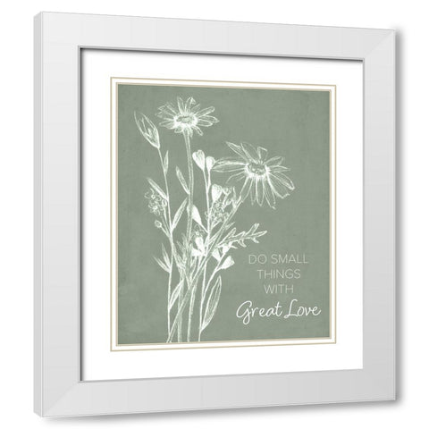 Lovely Wildflower Quotes II White Modern Wood Framed Art Print with Double Matting by Wang, Melissa