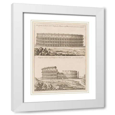 Antiquities of Pola, Ancient Blueprints IV White Modern Wood Framed Art Print with Double Matting by Unknown