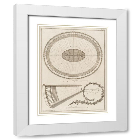 Antiquities of Pola, Ancient Blueprints VIII White Modern Wood Framed Art Print with Double Matting by Unknown