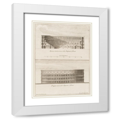 Antiquities of Pola, Ancient Blueprints IX White Modern Wood Framed Art Print with Double Matting by Unknown