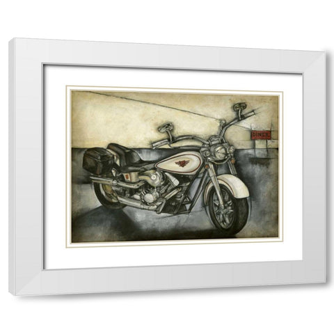 Motorcycle Memories I White Modern Wood Framed Art Print with Double Matting by Goldberger, Jennifer