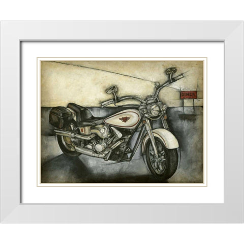 Motorcycle Memories I White Modern Wood Framed Art Print with Double Matting by Goldberger, Jennifer