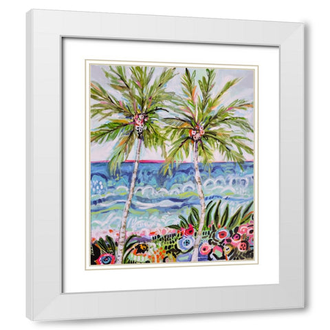 Tropical Vibes II White Modern Wood Framed Art Print with Double Matting by Fields, Karen