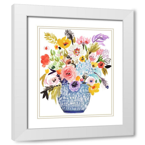 Sweet Arrangement III White Modern Wood Framed Art Print with Double Matting by Fields, Karen