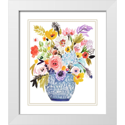 Sweet Arrangement III White Modern Wood Framed Art Print with Double Matting by Fields, Karen