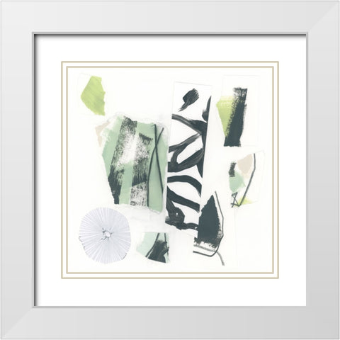 Green Garnet I White Modern Wood Framed Art Print with Double Matting by Vess, June Erica
