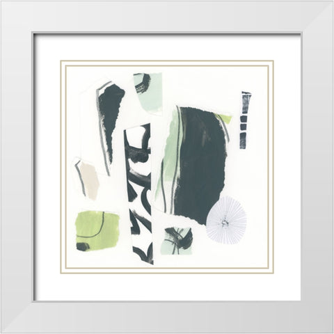 Green Garnet II White Modern Wood Framed Art Print with Double Matting by Vess, June Erica