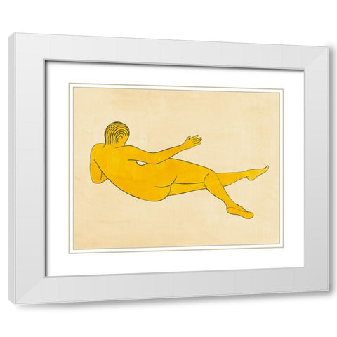 Sunshine Lounge I White Modern Wood Framed Art Print with Double Matting by Popp, Grace