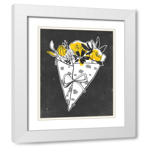 Bright Bouquet II White Modern Wood Framed Art Print with Double Matting by Wang, Melissa