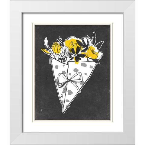 Bright Bouquet II White Modern Wood Framed Art Print with Double Matting by Wang, Melissa