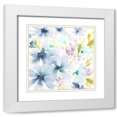 Primavera Petals I White Modern Wood Framed Art Print with Double Matting by Vess, June Erica