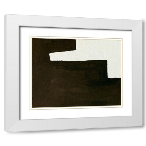 Slit I White Modern Wood Framed Art Print with Double Matting by Wang, Melissa