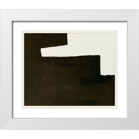 Slit I White Modern Wood Framed Art Print with Double Matting by Wang, Melissa