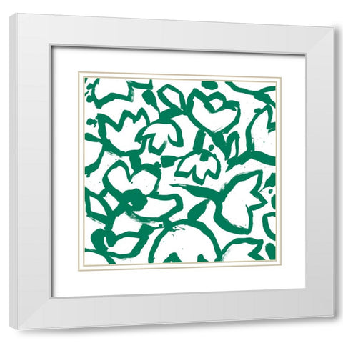 Flora Patch I White Modern Wood Framed Art Print with Double Matting by Vess, June Erica