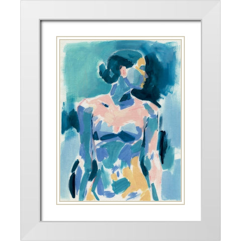 Loose Expressive Figure I White Modern Wood Framed Art Print with Double Matting by Barnes, Victoria