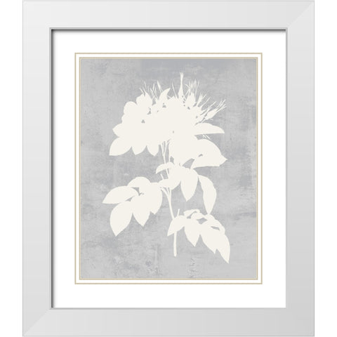 Falling Flowers I White Modern Wood Framed Art Print with Double Matting by Wang, Melissa