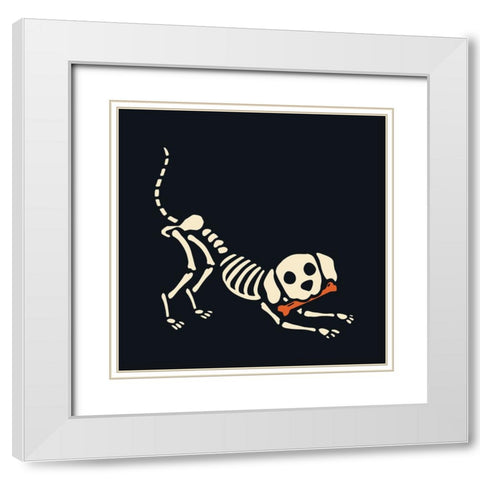 Skelepet III White Modern Wood Framed Art Print with Double Matting by Barnes, Victoria