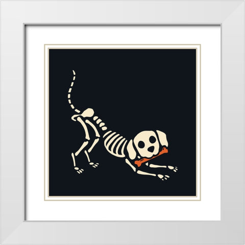 Skelepet III White Modern Wood Framed Art Print with Double Matting by Barnes, Victoria