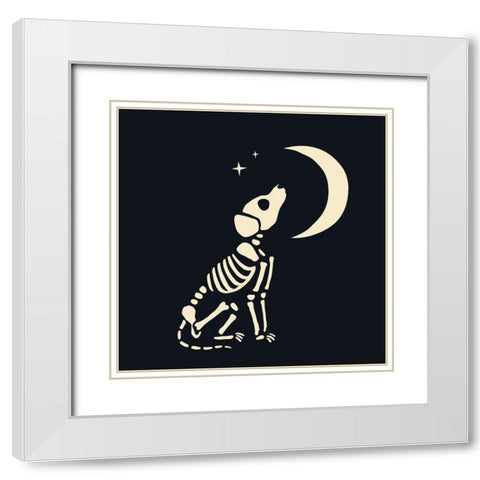 Skelepet IV White Modern Wood Framed Art Print with Double Matting by Barnes, Victoria