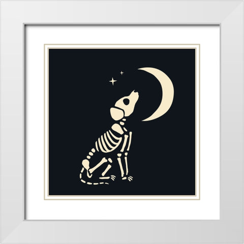 Skelepet IV White Modern Wood Framed Art Print with Double Matting by Barnes, Victoria