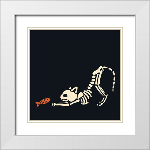 Skelepet VI White Modern Wood Framed Art Print with Double Matting by Barnes, Victoria