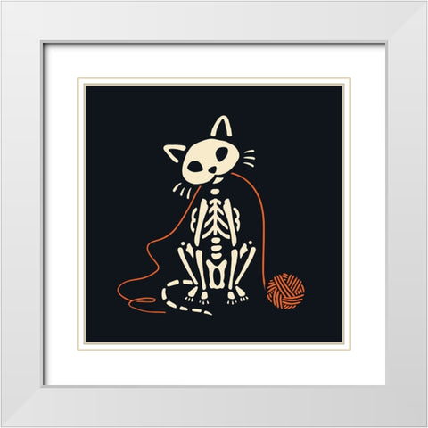 Skelepet VII White Modern Wood Framed Art Print with Double Matting by Barnes, Victoria