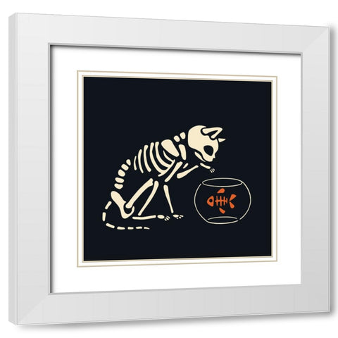 Skelepet IX White Modern Wood Framed Art Print with Double Matting by Barnes, Victoria
