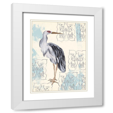 Gloom Wader I White Modern Wood Framed Art Print with Double Matting by Wang, Melissa