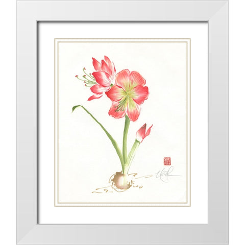 Gentle Love I White Modern Wood Framed Art Print with Double Matting by Rae, Nan